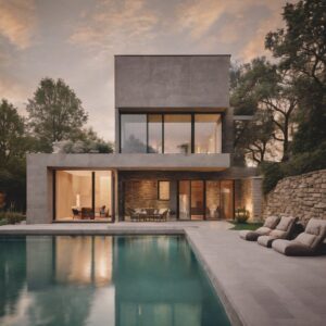 Outdoor_pool-_modern-_Stone-_Dawn-_Small_House-_-_right_next_to_a_river_0513_genIm