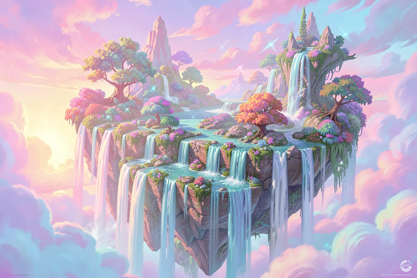 Surreal floating island, seed 12345