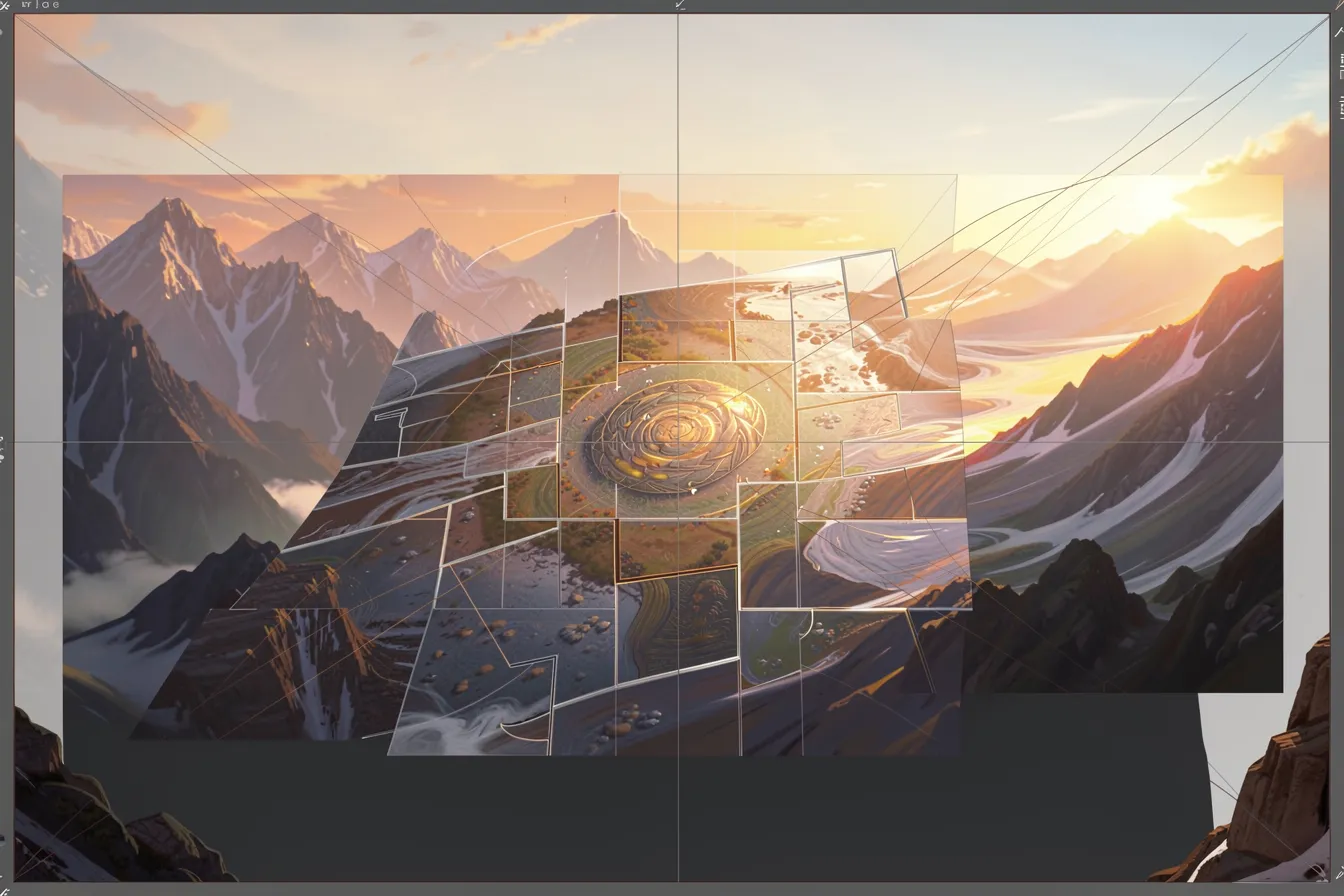 An artist grows a wide panorama outward from a single detailed tile
