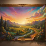 A painting expanding beyond its own frame as the canvas grows outward