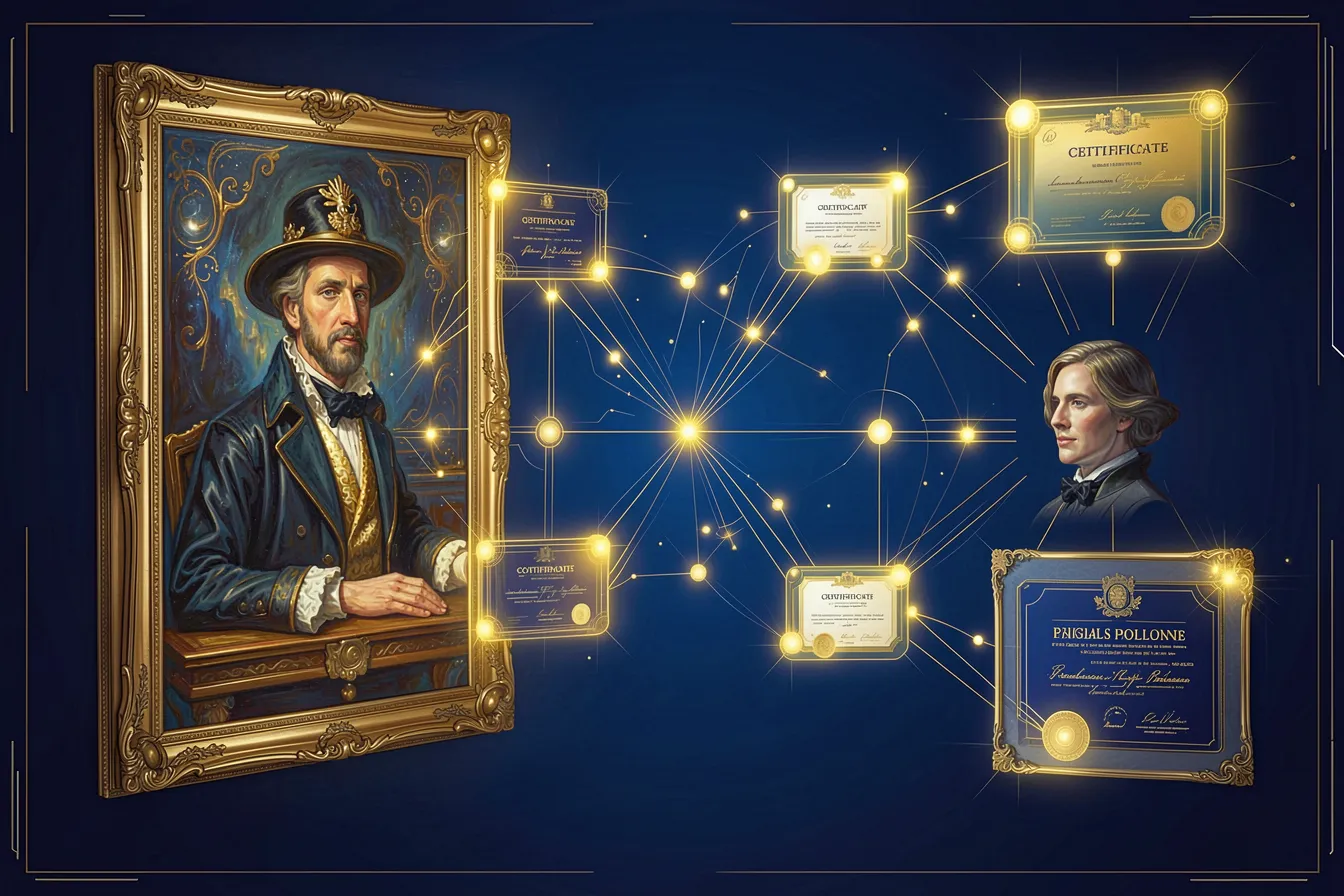 Digital provenance chain linking artwork to collector