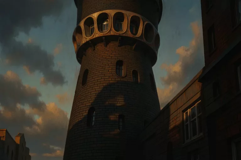 Expressionistischer Backsteinturm im Stil von Mendelsohns Einsteinturm